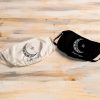 masca neagra fashion protectie bumbac refolosibila luna stele