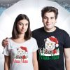 Tricou haios Craciun miau miau alb negru